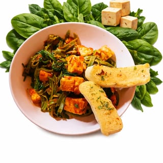 VEGAN: Spinach & Tofu Pasta